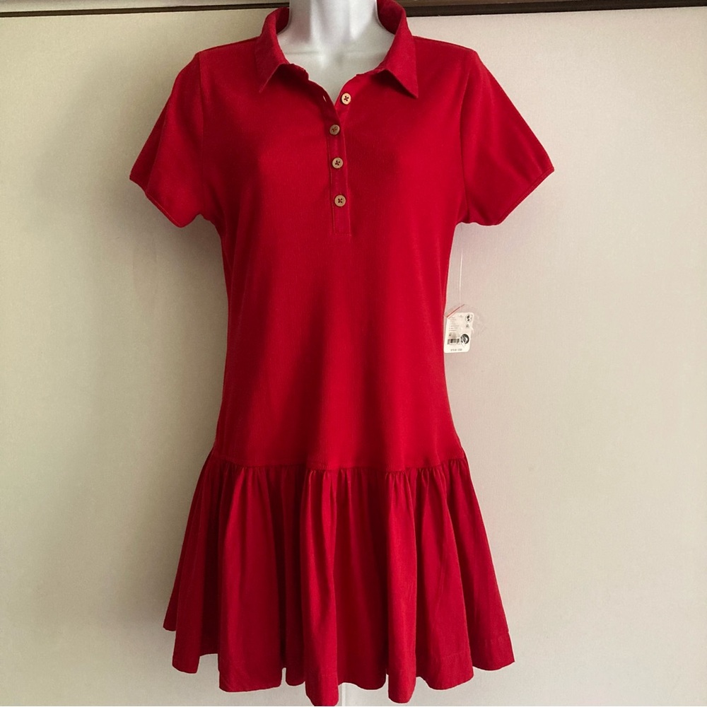 Free People Free-est Collection Red Classic Charm Polo Inspired Mini Dress NWT M - Picture 8 of 15